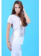Sırt Gri Baskılı Beyaz T-Shirt