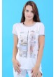 Sırt Gri Baskılı Beyaz T-Shirt