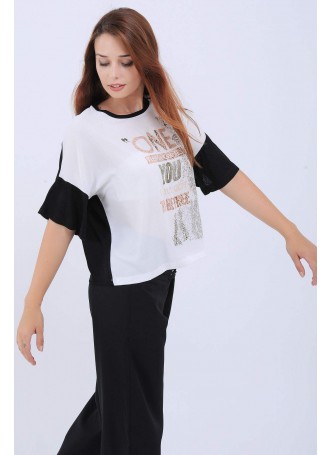 One You Baskılı Salaş T-Shirt