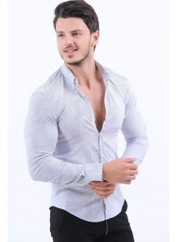 Siyah Çizgi Desen Beyaz Gömlek