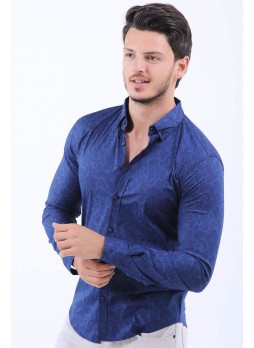 Siyah Desen Lacivert Gömlek