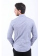 Mavi Beyaz Desen Gri Gömlek