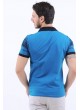 Lacivert Desen Polo Yaka Mavi T-Shirt