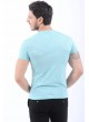 Cep Baskılı Turkuaz T-Shirt