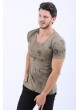 Siyah Baskı Haki T-Shirt