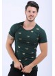Altın Baskılı Yeşil T-Shirt