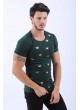 Altın Baskılı Yeşil T-Shirt