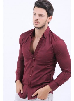 Lacivert Desen Kırmızı Gömlek