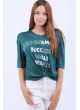 Performance Baskılı Yeşil Salaş T-Shirt