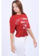 Performance Baskılı Kırmızı Salaş T-Shirt