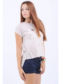 Soul Baskılı Krem T-Shirt