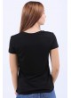 Omuz Taş Desen Siyah T-Shirt