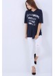Performance Baskılı Lacivert Salaş T-Shirt