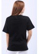 Femme Baskılı Bağcıklı Siyah T-Shirt