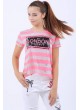 London Baskılı Pembe Gri T-Shirt