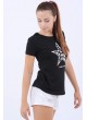 Desenli Yıldız Baskı Siyah T-Shirt