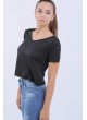 Çizgili Siyah T-Shirt