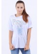 Femme Baskılı Bağcıklı Açık Mavi T-Shirt