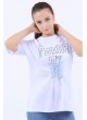 Femme Baskılı Bağcıklı Açık Mavi T-Shirt