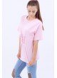 Femme Baskılı Bağcıklı Pembe T-Shirt