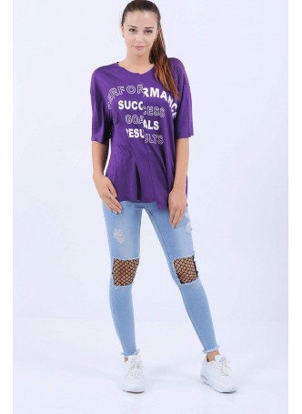 Fileli Buz Mavisi Denim