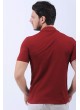Lacivert Nokta Desen Polo Yaka Bordo T-Shirt