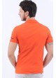 Püskürtme Desen Polo Yaka Turuncu T-Shirt