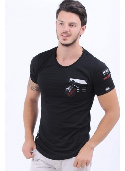 Armalı Siyah T-Shirt