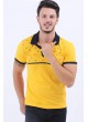 Siyah Desen Polo Yaka Sarı T-Shirt
