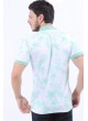 Nilyeşili Yaprak Desen Polo Yaka Beyaz T-Shirt