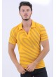 Siyah Noktacık Desen Polo Yaka Sarı T-Shirt