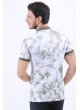 Yeşil Desen Polo Yaka Beyaz T-Shirt