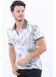 Yeşil Desen Polo Yaka Beyaz T-Shirt