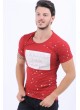 Beyaz Baskı Kırmızı T-Shirt