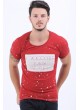 Beyaz Baskı Kırmızı T-Shirt