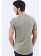 Armalı Kesikli Haki T-Shirt