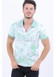 Nilyeşili Desen Polo Yaka Beyaz T-Shirt