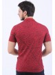 Yazı Desenli Polo Yaka Kırmızı T-Shirt