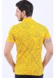Yazı Desenli Polo Yaka Sarı T-Shirt