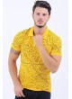 Yazı Desenli Polo Yaka Sarı T-Shirt