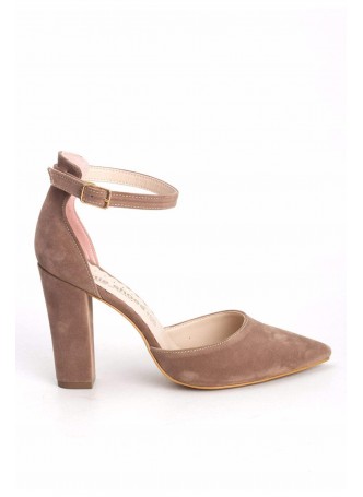 Sor Vizon Bayan Süet Bilekten Kemerli Topuklu Ayakkabı