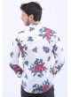 Gül Desen Beyaz Gömlek