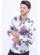 Gül Desen Beyaz Gömlek