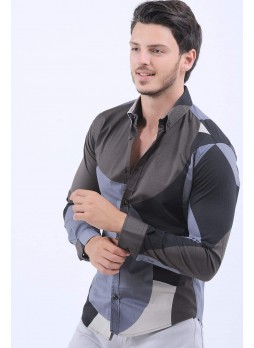 Siyah Füme Gri Gömlek