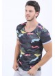 Renkli Kamuflaj Füme T-Shirt