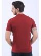 Lacivert Püskütme Desen Polo Yaka Bordo T-Shirt