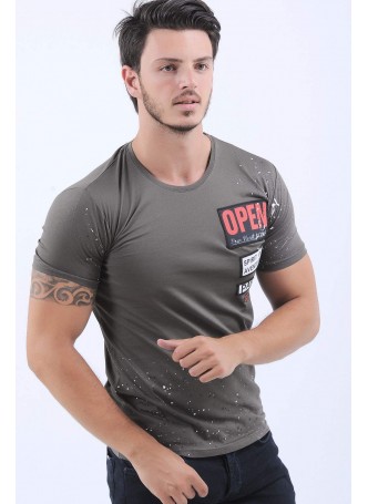Open Armalı Haki T-Shirt