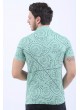 Yazı Desenli Polo Yaka Nilyeşili T-Shirt