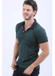 Siyah Desen Polo Yaka Yeşil T-Shirt