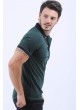 Siyah Desen Polo Yaka Yeşil T-Shirt